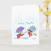 Ding Een Ding Twee Gelukkige Dingen Kaart (Gele Bloem)