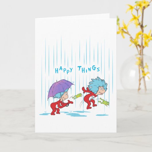 Ding Een Ding Twee Gelukkige Dingen Kaart (Gele Bloem)