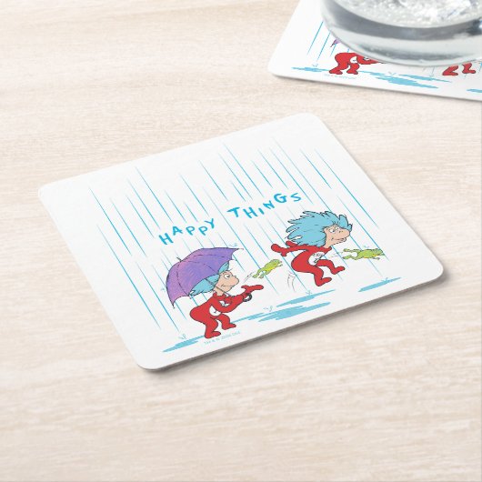 Ding Een Ding Twee Gelukkige Dingen Kartonnen Onderzetters (Schuin)