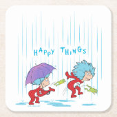 Ding Een Ding Twee Gelukkige Dingen Kartonnen Onderzetters (Voorkant)