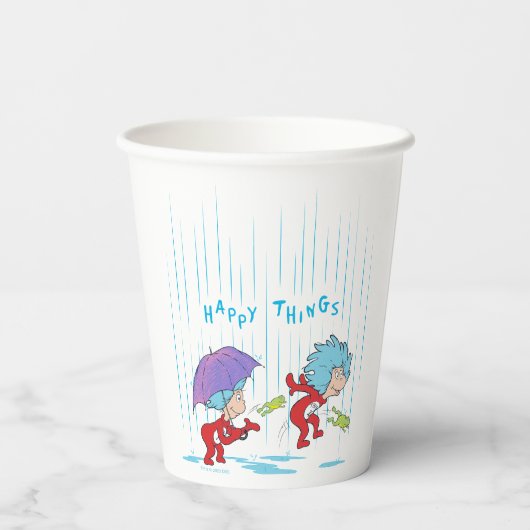 Ding Een Ding Twee Gelukkige Dingen Papieren Bekers (Achterkant)