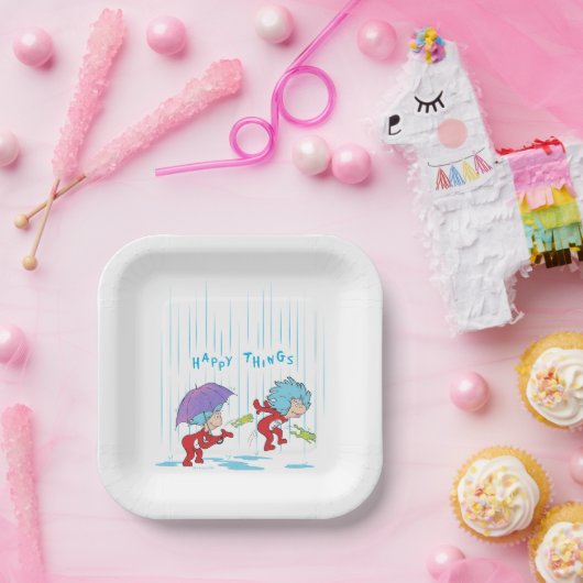 Ding Een Ding Twee Gelukkige Dingen Papieren Bordje (Feest)