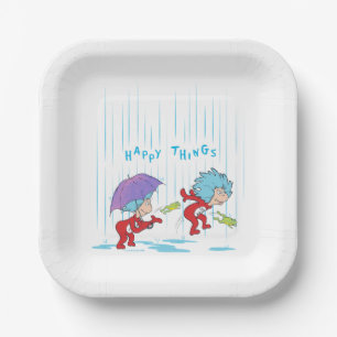 Ding Een Ding Twee Gelukkige Dingen Papieren Bordje