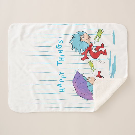 Ding Een Ding Twee Gelukkige Dingen Sherpa Deken (Voorkant (horizontaal))