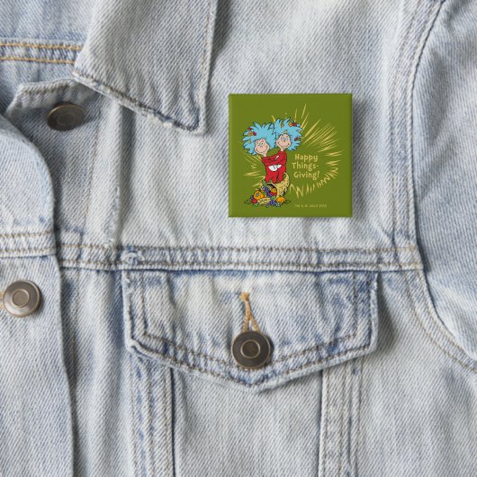 Ding Een Ding Twee Geluks-Dag! Vierkante Button 5,1 Cm (In situ)