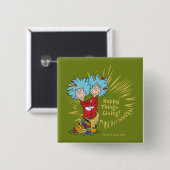 Ding Een Ding Twee Geluks-Dag! Vierkante Button 5,1 Cm (Voorkant /achterkant)