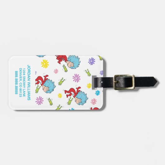 Ding Een Ding Twee Hoppy Frog Dingen Patroon Bagagelabel (Voorkant horizontaal)