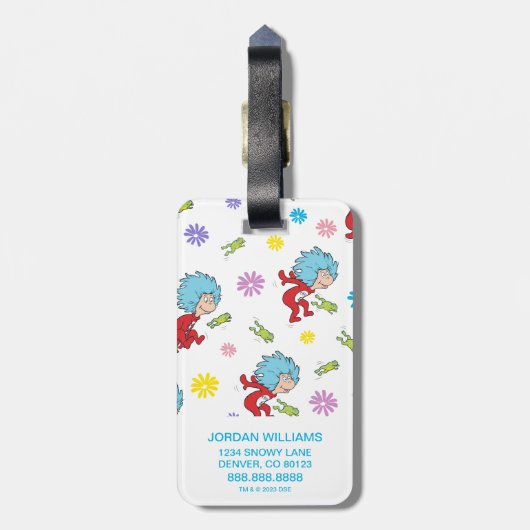 Ding Een Ding Twee Hoppy Frog Dingen Patroon Bagagelabel (Achterkant verticaal)