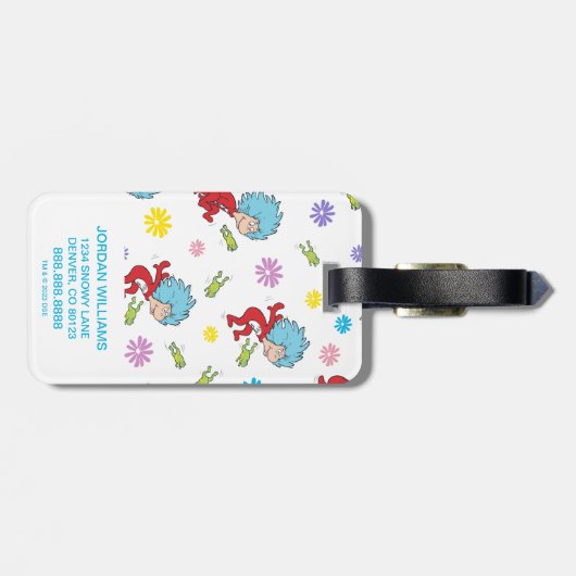 Ding Een Ding Twee Hoppy Frog Dingen Patroon Bagagelabel (Achterkant horizontaal)