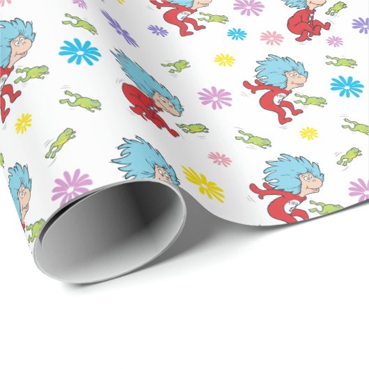 Ding Een Ding Twee Hoppy Frog Dingen Patroon Cadeaupapier (Rol Hoek)