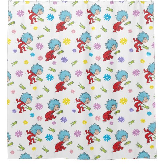 Ding Een Ding Twee Hoppy Frog Dingen Patroon Douchegordijn (Voorkant)