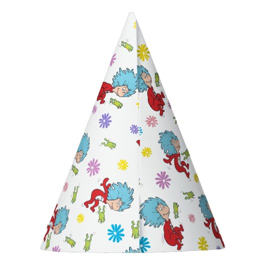 Ding Een Ding Twee Hoppy Frog Dingen Patroon Feesthoedjes (Achterkant)