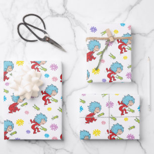 Ding Een Ding Twee Hoppy Frog Dingen Patroon Inpakpapier Vel