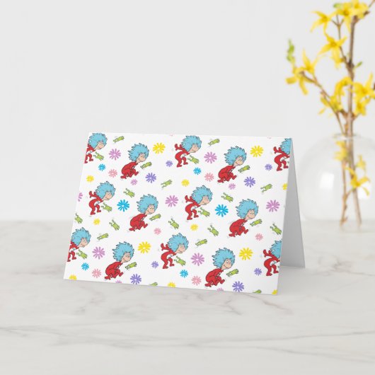 Ding Een Ding Twee Hoppy Frog Dingen Patroon Kaart (Gele Bloem)