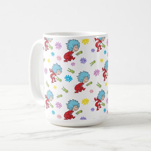 Ding Een Ding Twee Hoppy Frog Dingen Patroon Koffiemok (Voorkant links)
