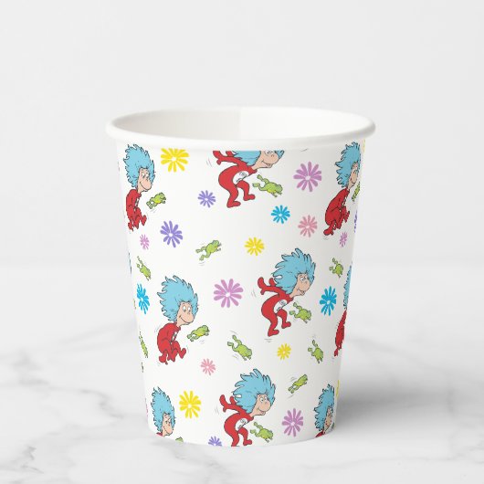 Ding Een Ding Twee Hoppy Frog Dingen Patroon Papieren Bekers (Links)