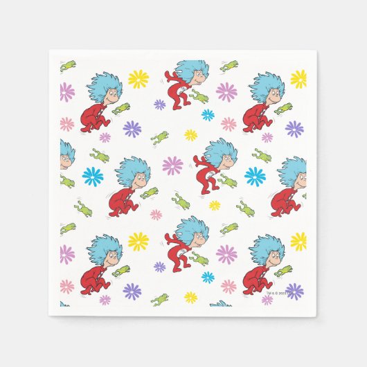 Ding Een Ding Twee Hoppy Frog Dingen Patroon Servet (Voorkant)