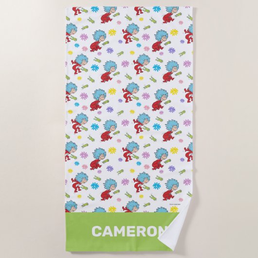 Ding Een Ding Twee Hoppy Frog Dingen Patroon Strandlaken (Voorkant)