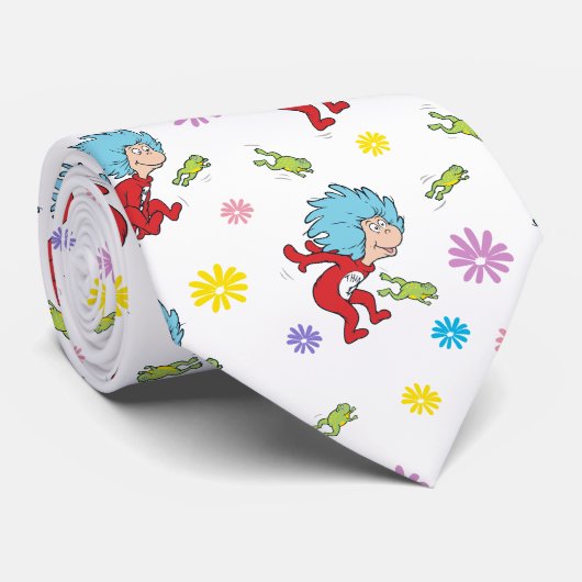 Ding Een Ding Twee Hoppy Frog Dingen Patroon Stropdas (Opgerold)