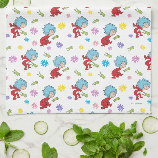 Ding Een Ding Twee Hoppy Frog Dingen Patroon Theedoek (Gevouwen)