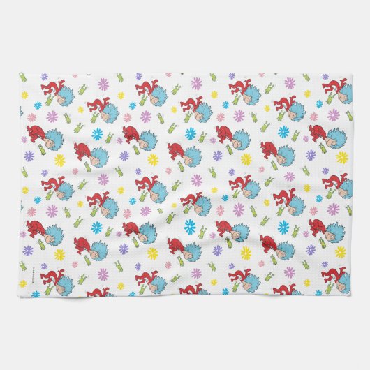 Ding Een Ding Twee Hoppy Frog Dingen Patroon Theedoek (Horizontaal)