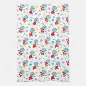 Ding Een Ding Twee Hoppy Frog Dingen Patroon Theedoek (Verticaal)