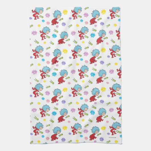 Ding Een Ding Twee Hoppy Frog Dingen Patroon Theedoek (Verticaal)