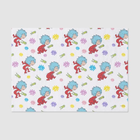 Ding Een Ding Twee Hoppy Frog Dingen Patroon Tissuepapier (Voorkant)