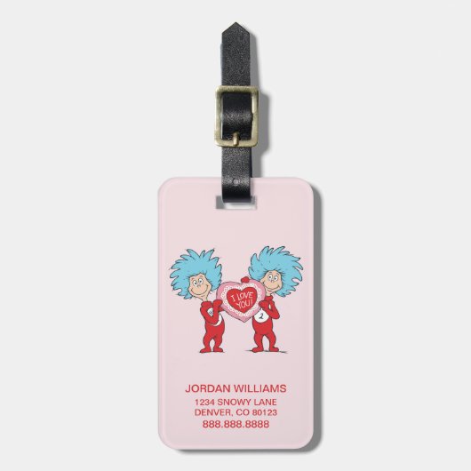 Ding één ding twee Ik hou van je Bagagelabel (Voorkant verticaal)