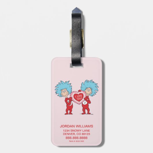 Ding één ding twee Ik hou van je Bagagelabel (Achterkant verticaal)