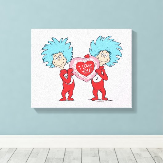 Ding één ding twee Ik hou van je Canvas Afdruk (Insitu (Houten vloer))