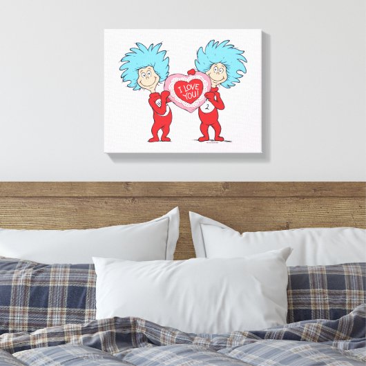 Ding één ding twee Ik hou van je Canvas Afdruk (Insitu (Slaapkamer))