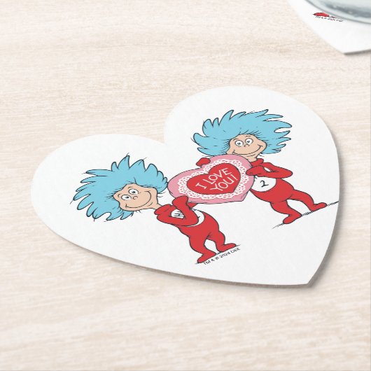 Ding één ding twee Ik hou van je Kartonnen Onderzetters (Gekanteld)