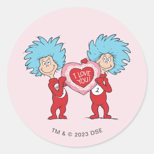 Ding één ding twee Ik hou van je Ronde Sticker (Voorkant)