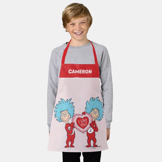 Ding één ding twee Ik hou van je Schort (Gedragen)