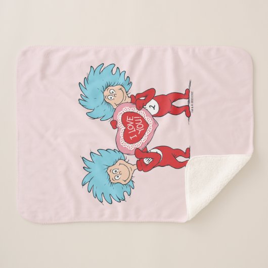 Ding één ding twee Ik hou van je Sherpa Deken (Voorkant (horizontaal))