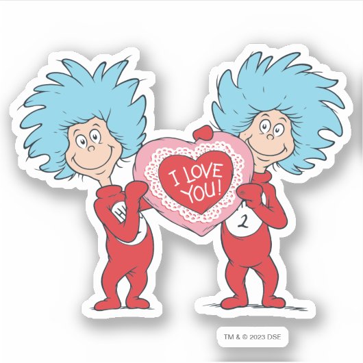 Ding één ding twee Ik hou van je Sticker (Voorkant)