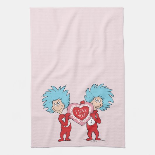 Ding één ding twee Ik hou van je Theedoek (Verticaal)