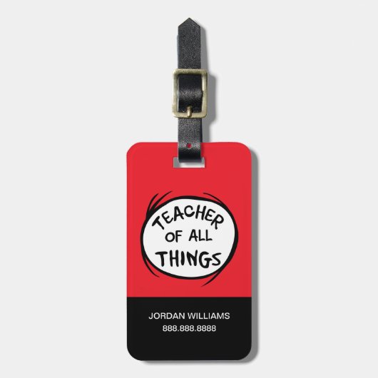 Ding één ding twee - leraar van alle dingen bagagelabel (Voorkant verticaal)