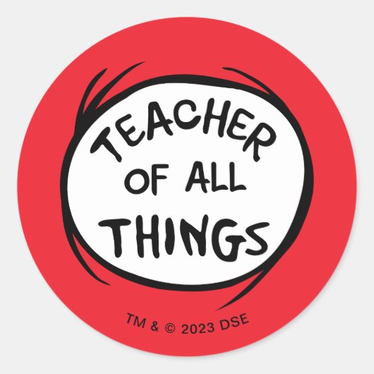 Ding één ding twee - leraar van alle dingen ronde sticker (Voorkant)
