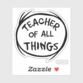 Ding één ding twee - leraar van alle dingen sticker (Vel)