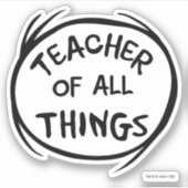 Ding één ding twee - leraar van alle dingen sticker (Voorkant)