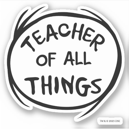 Ding één ding twee - leraar van alle dingen sticker (Voorkant)