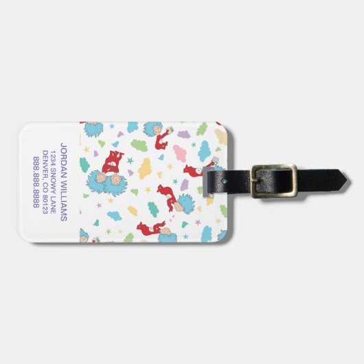 Ding één ding twee lieve dingen patroon bagagelabel (Voorkant horizontaal)