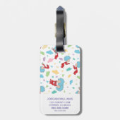 Ding één ding twee lieve dingen patroon bagagelabel (Achterkant verticaal)