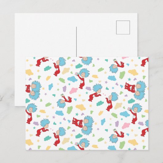 Ding één ding twee lieve dingen patroon briefkaart (Voorkant / Achterkant)