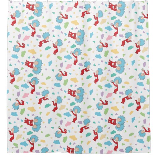 Ding één ding twee lieve dingen patroon douchegordijn (Voorkant)