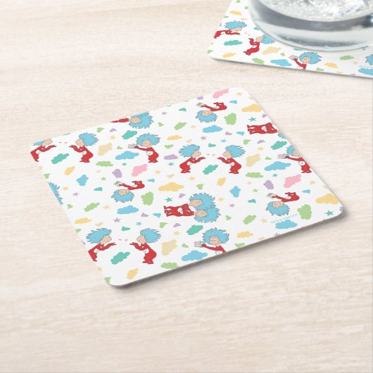 Ding één ding twee lieve dingen patroon kartonnen onderzetters (Schuin)