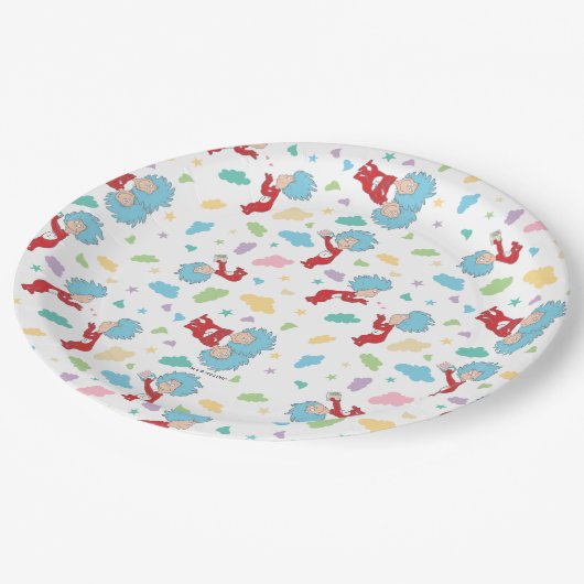 Ding één ding twee lieve dingen patroon papieren bordje (Gekanteld)