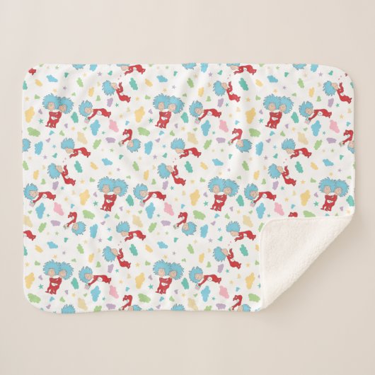 Ding één ding twee lieve dingen patroon sherpa deken (Voorkant (horizontaal))